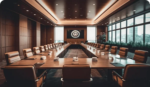 Sala de reuniones institucional para la digitalización de procesos en organismos públicos
